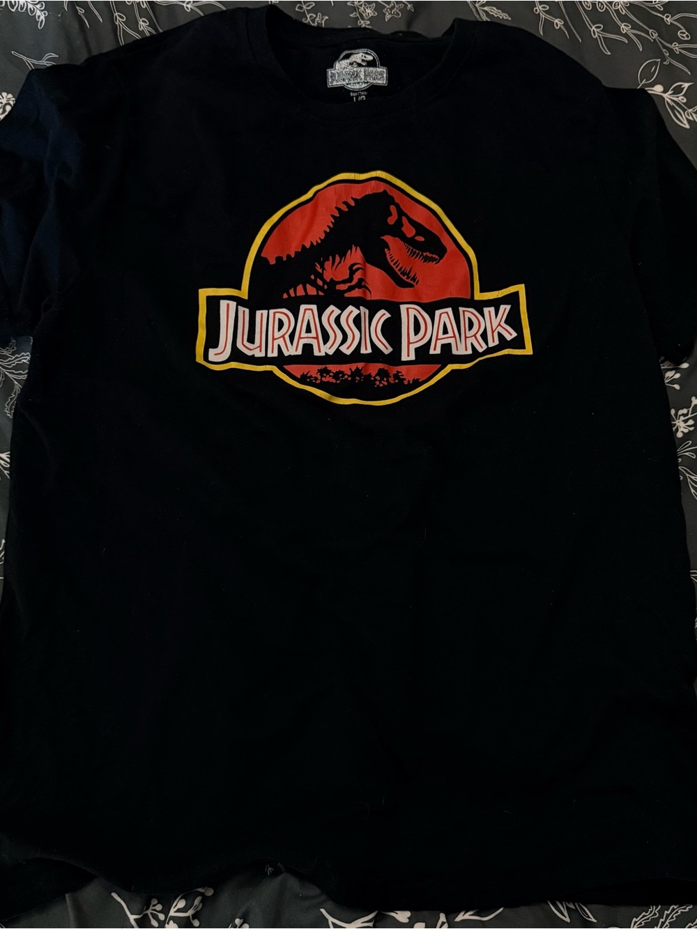 Jurassic Park mens Black Logo T‑Shirt
